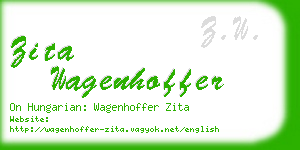 zita wagenhoffer business card